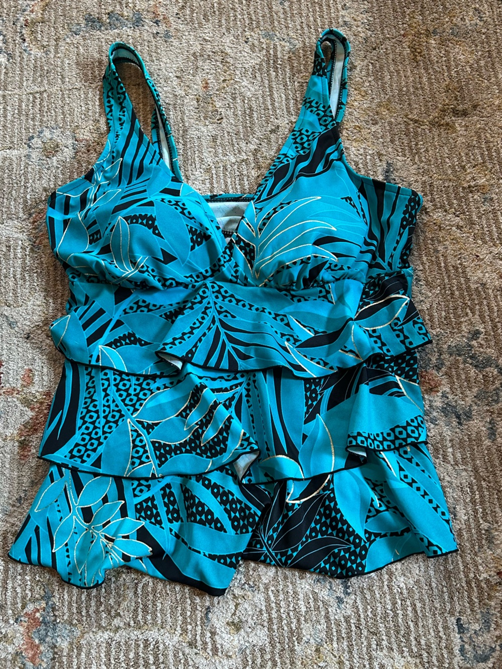 Vintage Turquoise Printed Takini